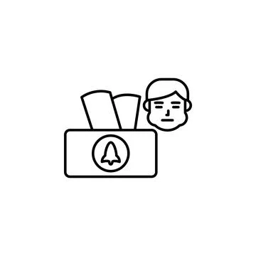 Tissue box, allergic icon. Element of problems with allergies icon. Thin line Stock Illustration