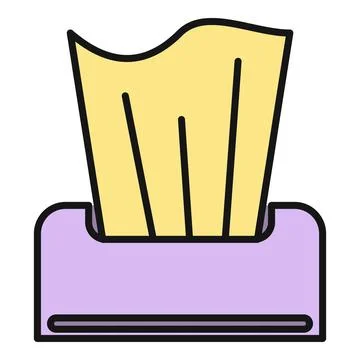 Tissue box containing yellow paper tissues for hygiene Stock Illustration