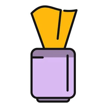 Tissue box dispensing a single paper tissue Stock Illustration