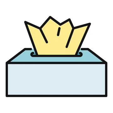 Tissue box with disposable paper for hygiene and health Stock Illustration