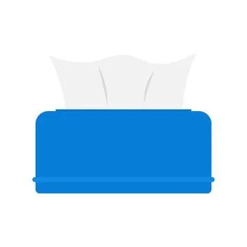 Tissue Box Flat Illustration. Clean Icon Design Element on Isolated White B.. Illustrazione stock