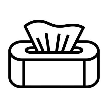 Tissue Box Icon Minimal Line Illustration Stock Illustration