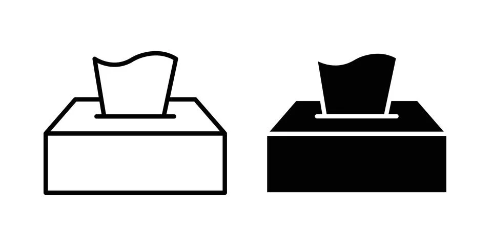 Tissue box icon symbol. Flat and Stroke Vector illustration イラスト素材