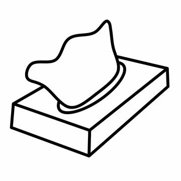 Tissue box icon with thin line Stock Illustration