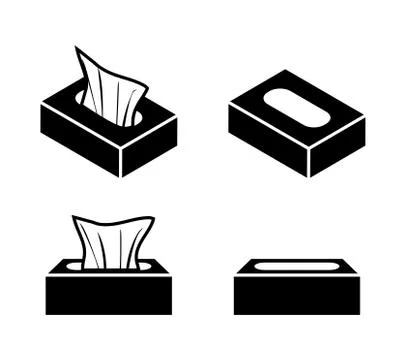 Tissue box icons in flat style, vector design Stock Illustration