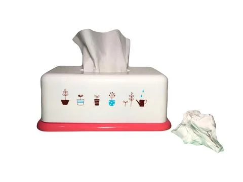Tissue box isolated on a white background Stock Photos
