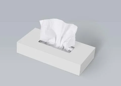 Tissue box on light gray background mock-up series イラスト素材