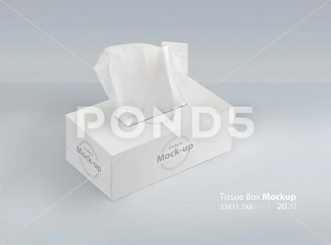 Tissue box on light gray background mock-up series 10 PSD Template