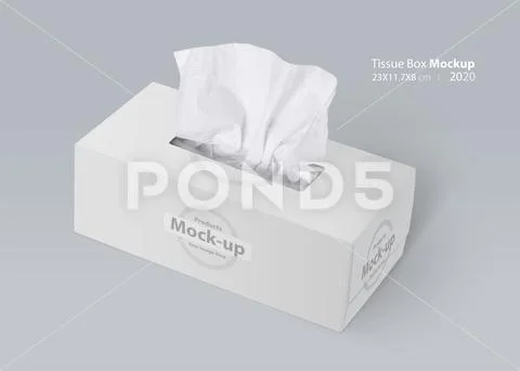 Tissue box on light gray background  mock-up series PSD Template
