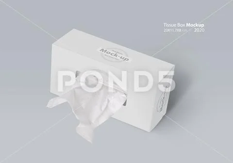 Tissue box on light gray background mock-up series PSD Template