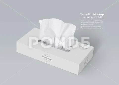 Tissue box on light gray background mock-up series PSD Template