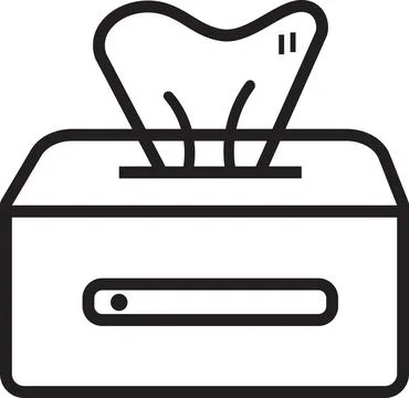 Tissue Box Line Art Icon Stock Illustration