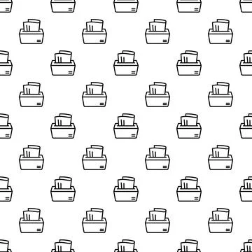 Tissue box line art seamless pattern on white background イラスト素材