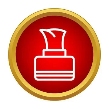Tissue box line icon inside red circle 스톡 일러스트