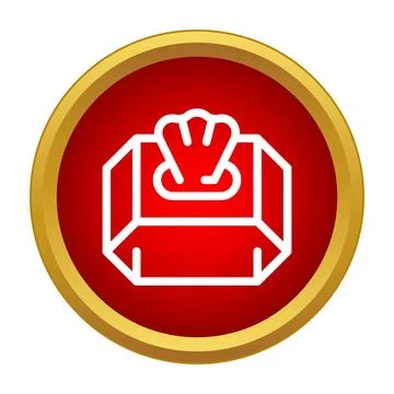 Tissue box line icon symbol on red background Stockillustratie