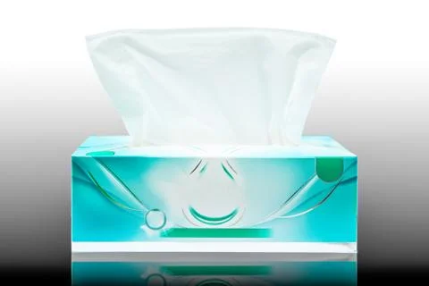 Tissue box mock up white tissue box blank label and no text for packaging, Bac Stock Illustration