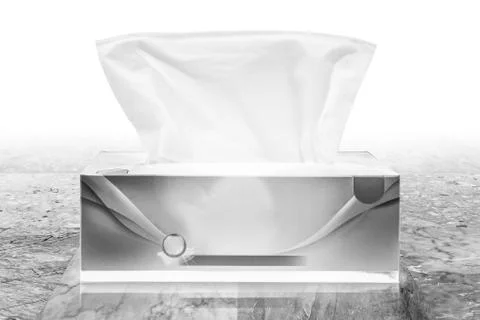 Tissue box mock up white tissue box blank label and no text for packaging Stock Illustration