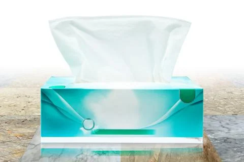 Tissue box mock up white tissue box blank label and no text for packaging Stock Illustration