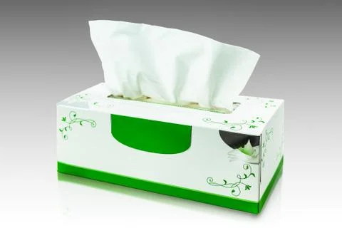 Tissue box mock up white tissue box blank label and no text for packaging Stock Illustration