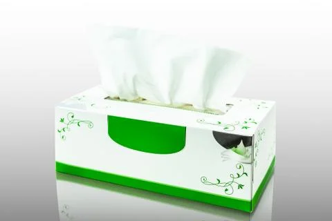 Tissue box mock up white tissue box blank label and no text for packaging Stock Illustration
