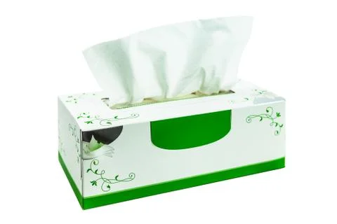 Tissue box mock up white tissue box blank label and no text for packaging Stock Illustration