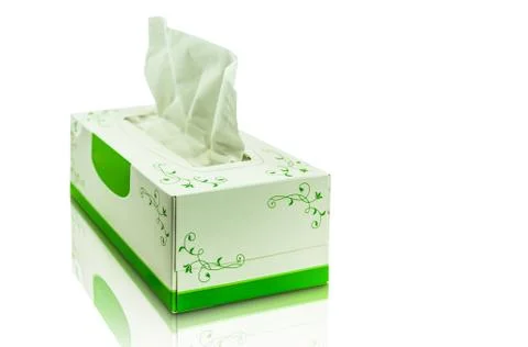 Tissue box mock up white tissue box blank label and no text for packaging Stock Illustration