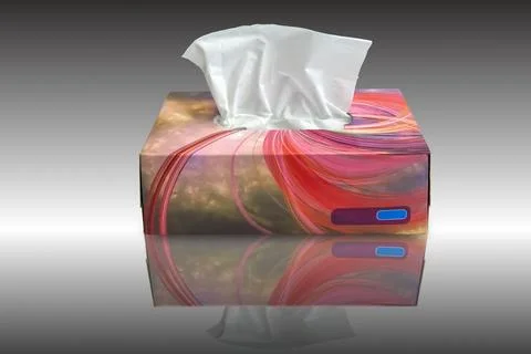 Tissue box mock up white tissue box blank label and no text for packaging Stock Illustration