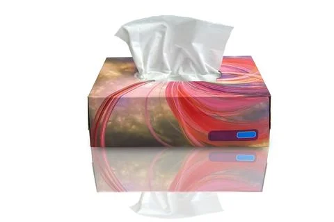Tissue box mock up white tissue box blank label and no text for packaging, Stock Illustration