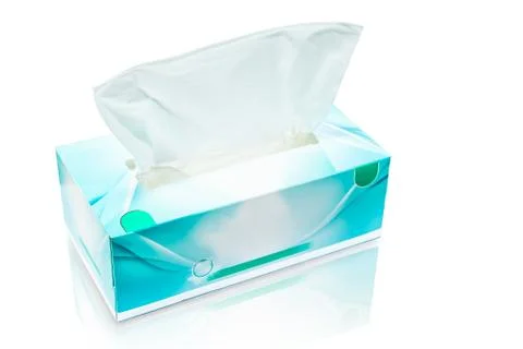 Tissue box mock up white tissue box blank label and no text for packaging Stock Photos