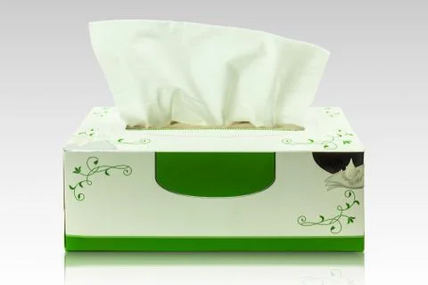 Tissue box mock up white tissue box blank label and no text for packaging Stock Photos