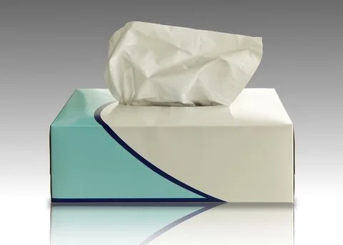 Tissue box mockup white tissue, Box blank no text for packaging Stock Illustration