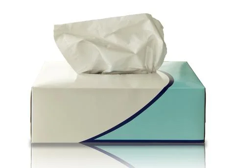 Tissue box mockup white tissue, Box blank no text for packaging Stock Illustration
