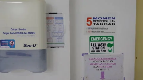 The tissue box is next to the hand washing area Stock Footage 277439533