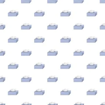 Tissue boxes forming seamless pattern on white background Stock Illustration