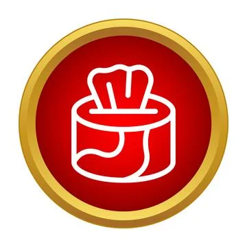Tissue dispenser icon in red circle 库存插图