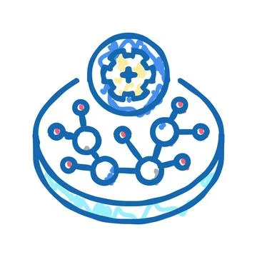 Tissue engineering biomedical icon doodle illustration Illustrazione stock