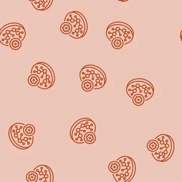 Tissue engineering biomedical line seamless pattern Illustrazione stock
