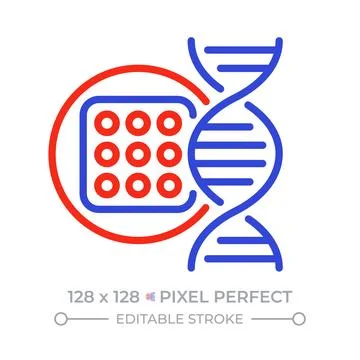 Tissue engineering pixel perfect duotone line icon Stock Illustration