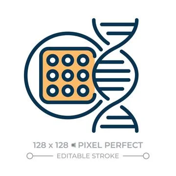 Tissue engineering pixel perfect line color icon Stock Illustration