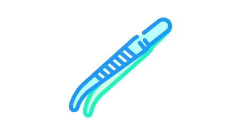 Tissue forceps surgeon color icon animation Stock Footage 327257044