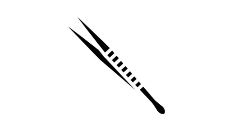Tissue forceps surgeon glyph icon animation Stock Footage 326144114