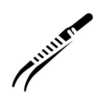 Tissue forceps surgeon glyph icon vector illustration Stock Illustration