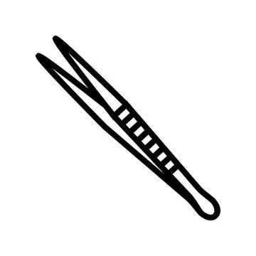 Tissue forceps surgeon line icon vector illustration Illustrazione stock