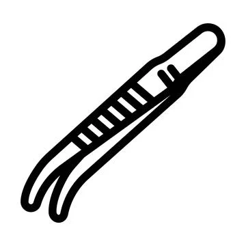 Tissue forceps surgeon line icon vector illustration Stock Illustration