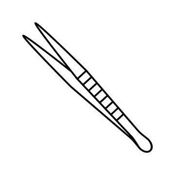 Tissue forceps surgeon line icon vector illustration Illustrazione stock