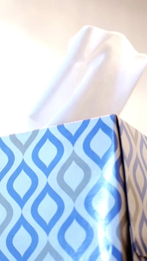 A Tissue is Grabbed from Tieeue Box - Vertical Stock Footage 328354939