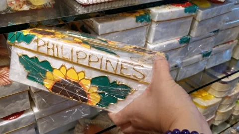 Tissue Holder Made with Capiz Material in the Philippines Stock Footage 229406326