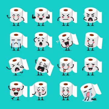 Tissue paper emoji set Stock Illustration
