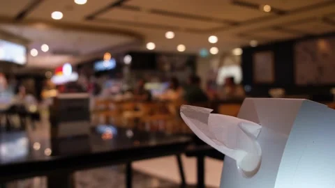 Tissue Paper Holder on the right at a restaurant in Bangkok while the Stock Footage 255876756