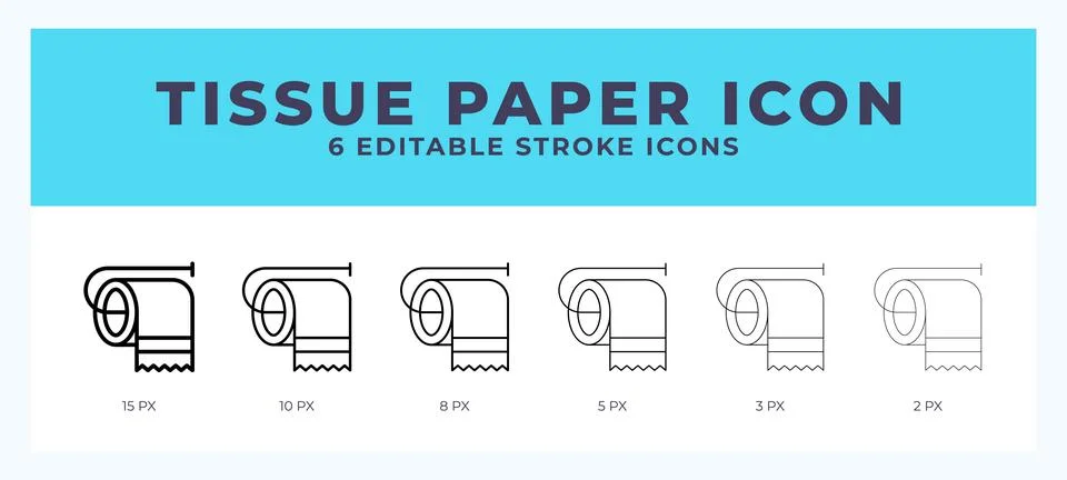 Tissue paper icon set with different stroke. Design elements for logo. Vect.. Stock Illustration